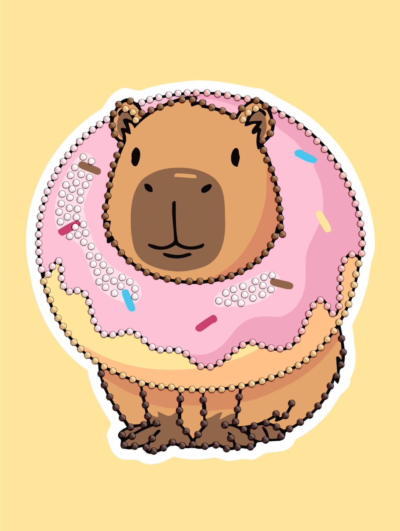 Набір з алмазною мозаїкою (вибірковою) "Солодкий капібара" 15*20 см, AMV1221, ТМ "Ideyka"