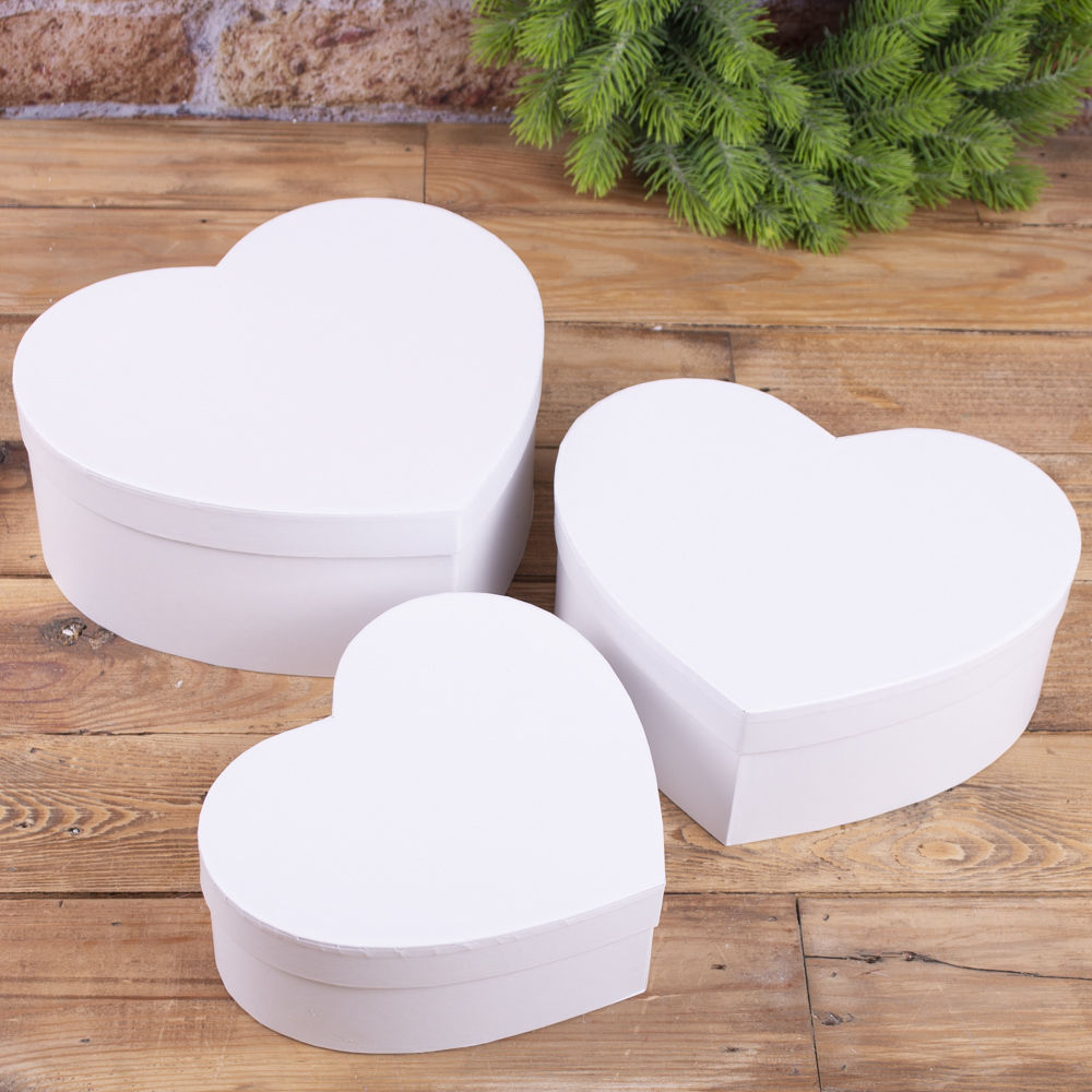 Подарунк. коробка серце сер., W1017 біла 1