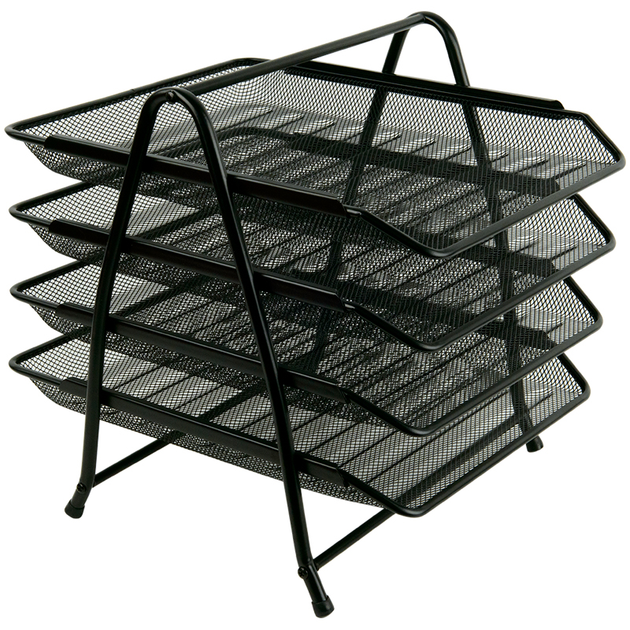 Лоток горизонтальний 4 в 1 металевий, чорний, 2129-01-A