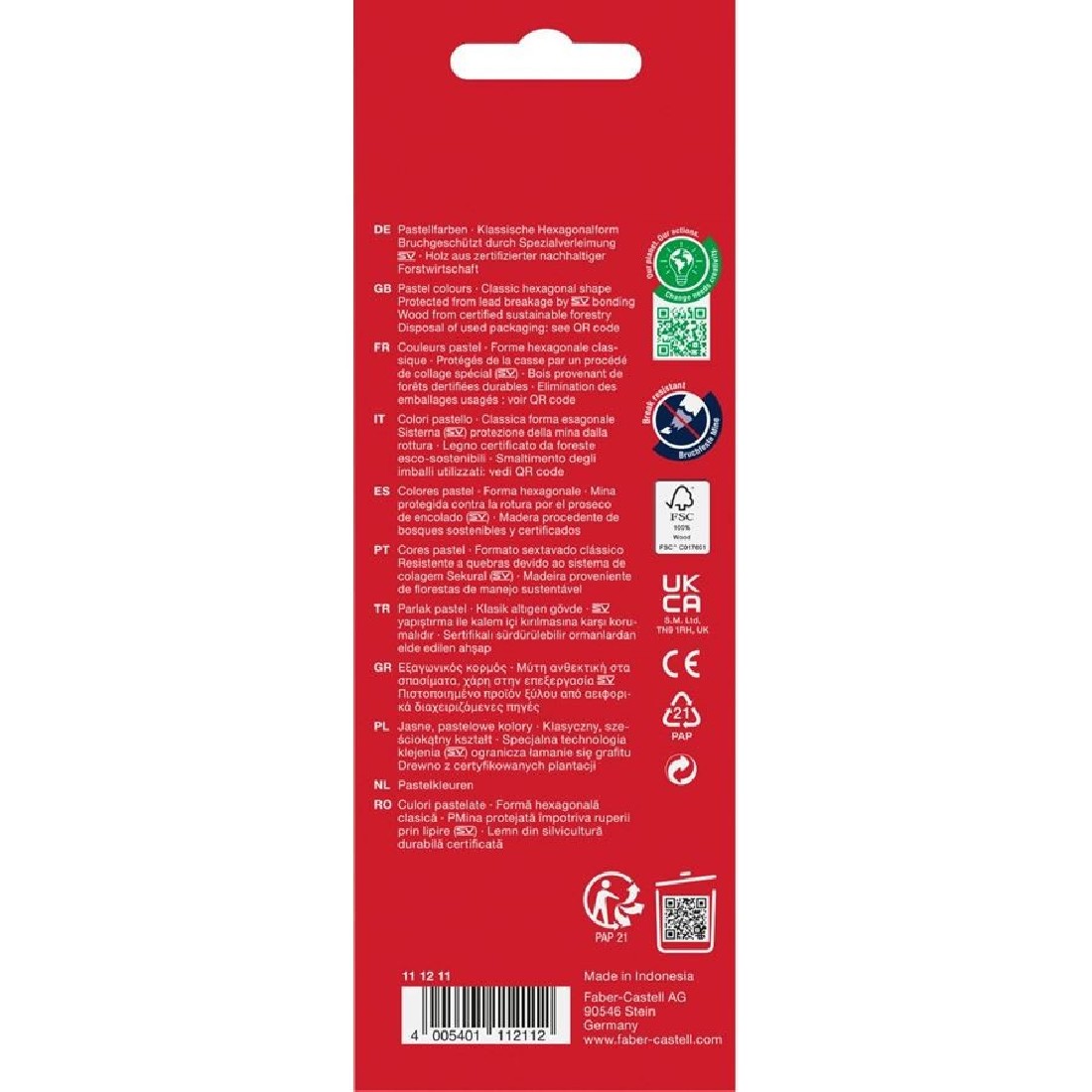 Олівці 10 кол. пастельні відтінки (картон), 111211, Faber-Castell 1