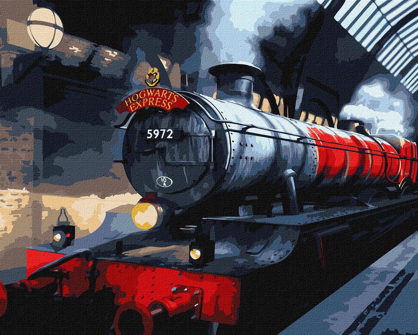 Набор для росписи по номерам 40*50 см WB "Harry Potter: Хогвартский экспресс с красками металлик extra", KHO5210, ТМ "Ideyka"