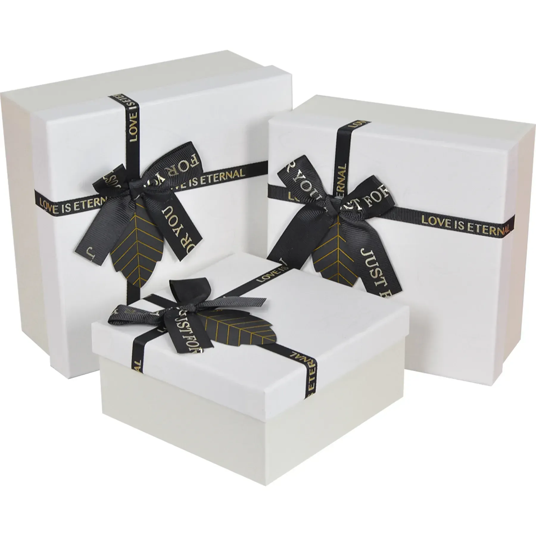 Подарочная коробка квадратная, белая с черным бантом, 17,5*17,5*8 см, 4103144712