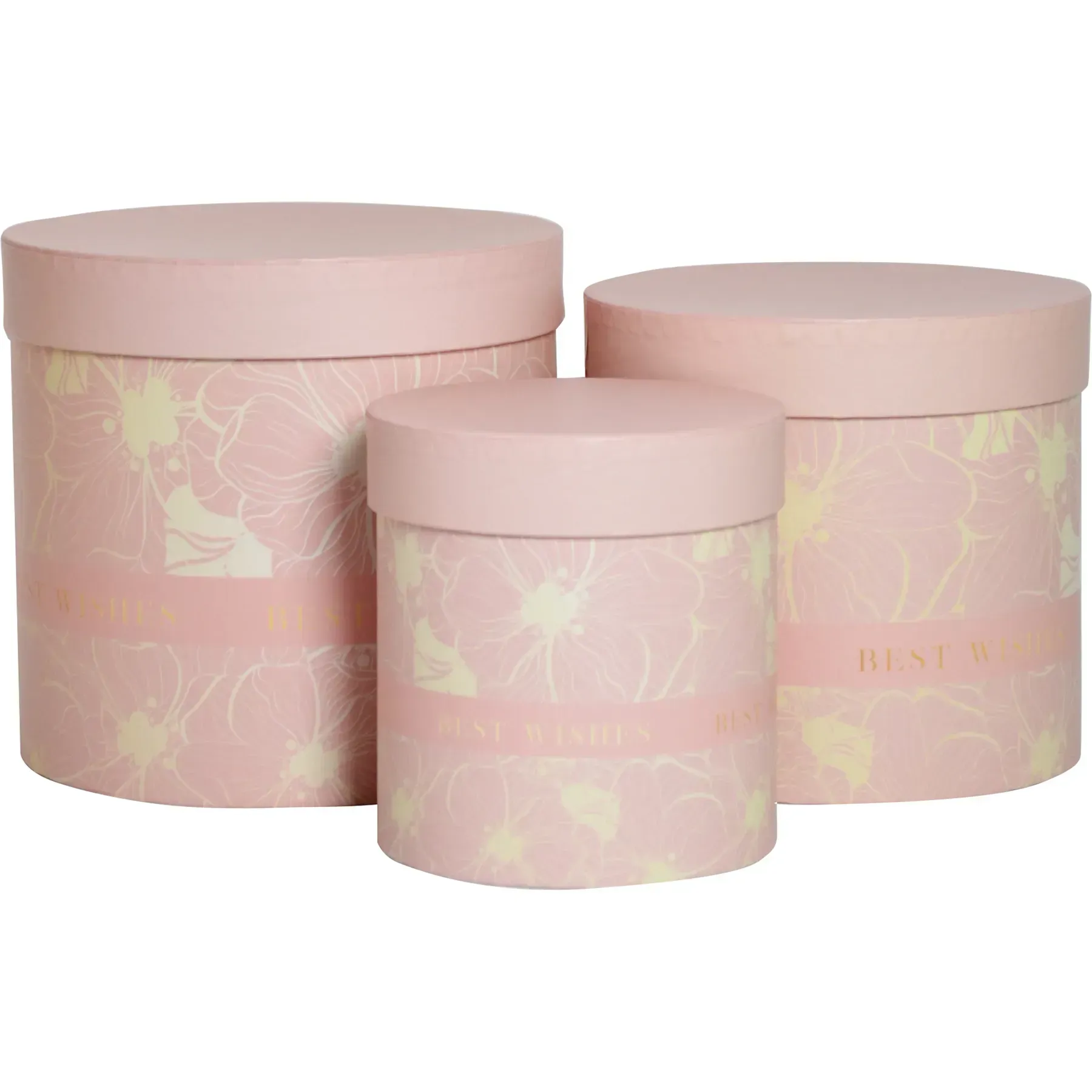 Подарочная коробка круглая, розовая "Лилия", 15*15*13 см, 210300131