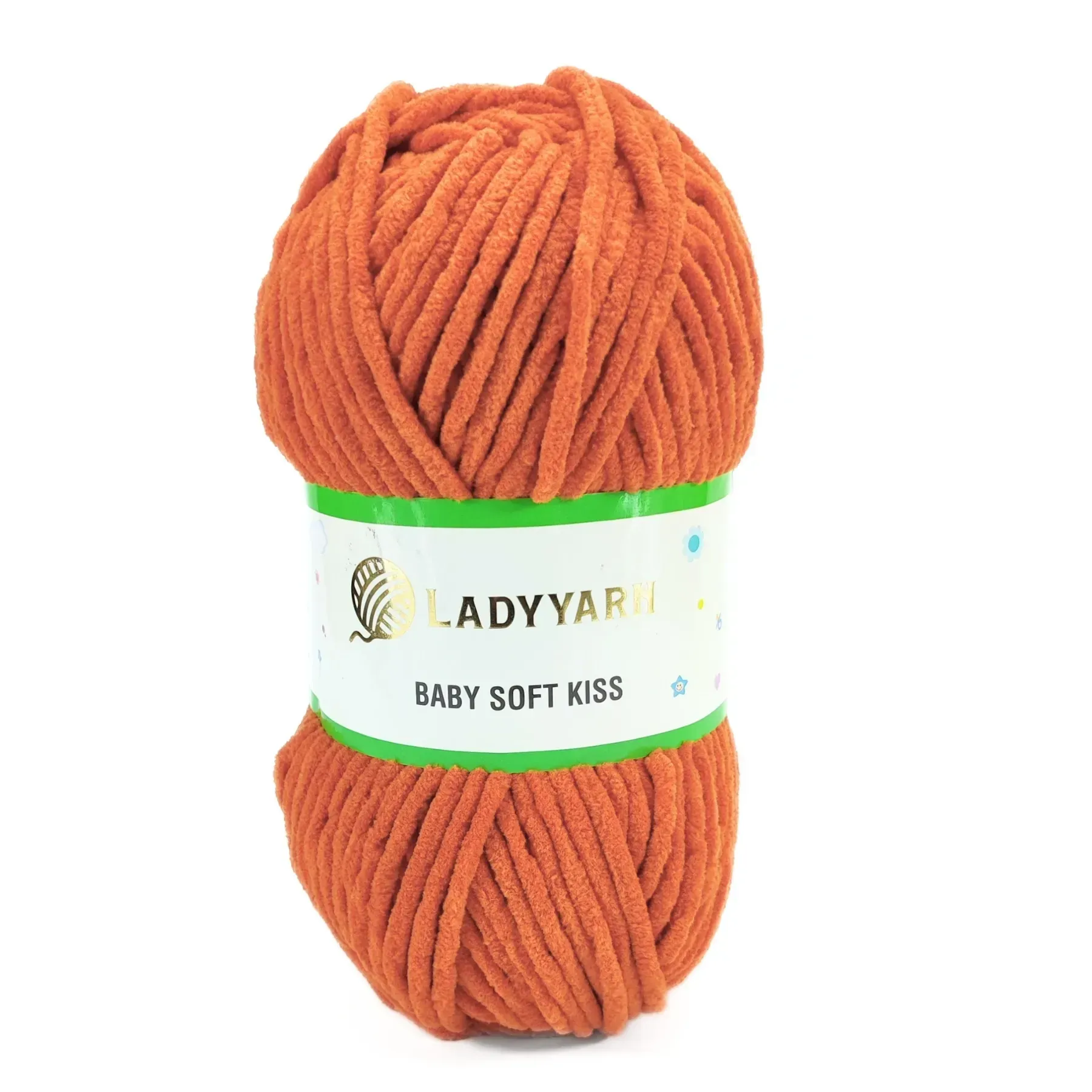Пряжа Baby Soft Kiss/Бебі Софт Кіс, морквяний, PL087, Lady Yarn