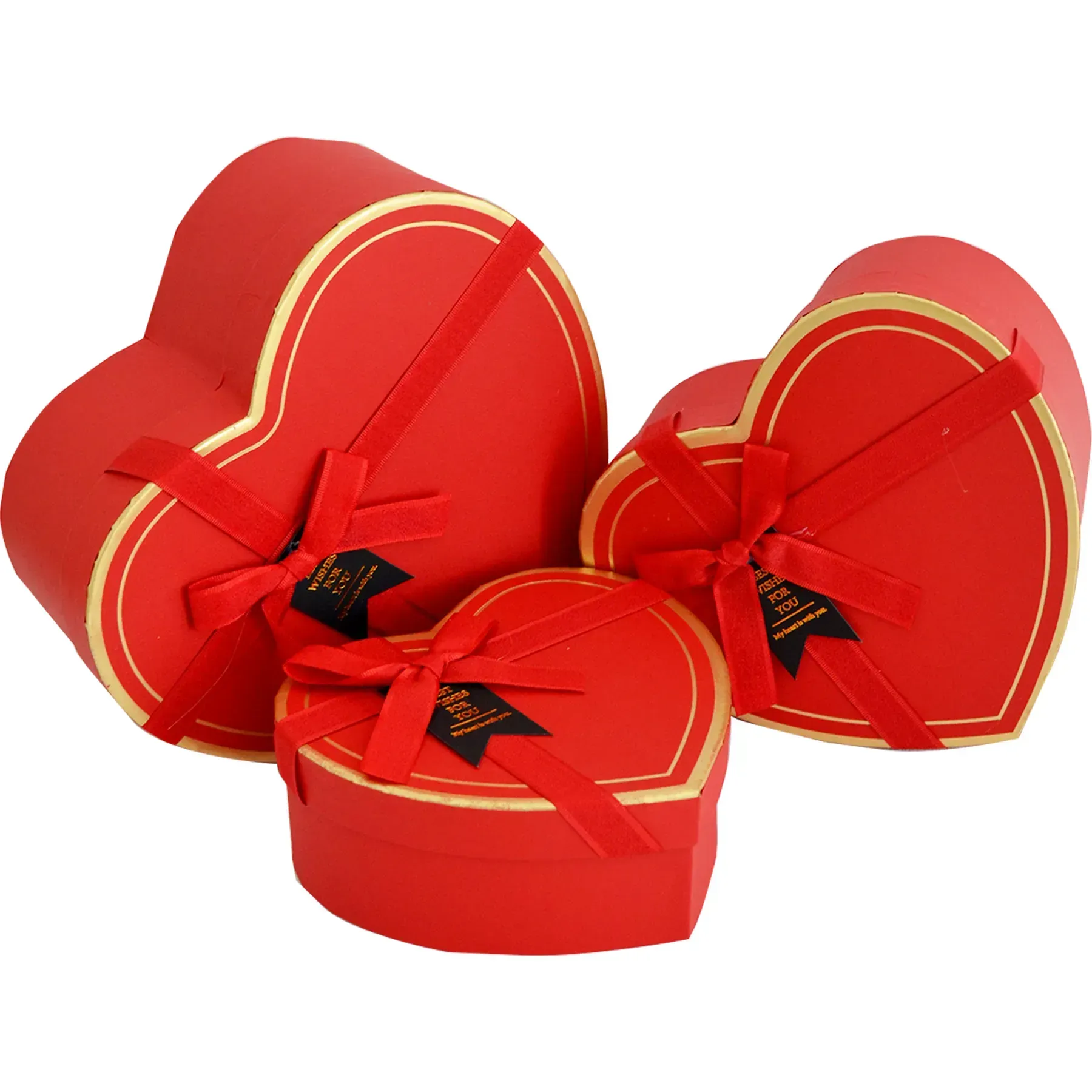 Подарочная коробка в форме сердца, красная с бантом, 22*20*9 см, 3103454703