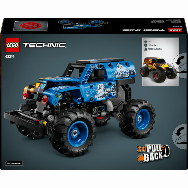 Конструктор Lego Technic "Monster Jam™ Grave Digger™ Вогонь і лід", 42219 8