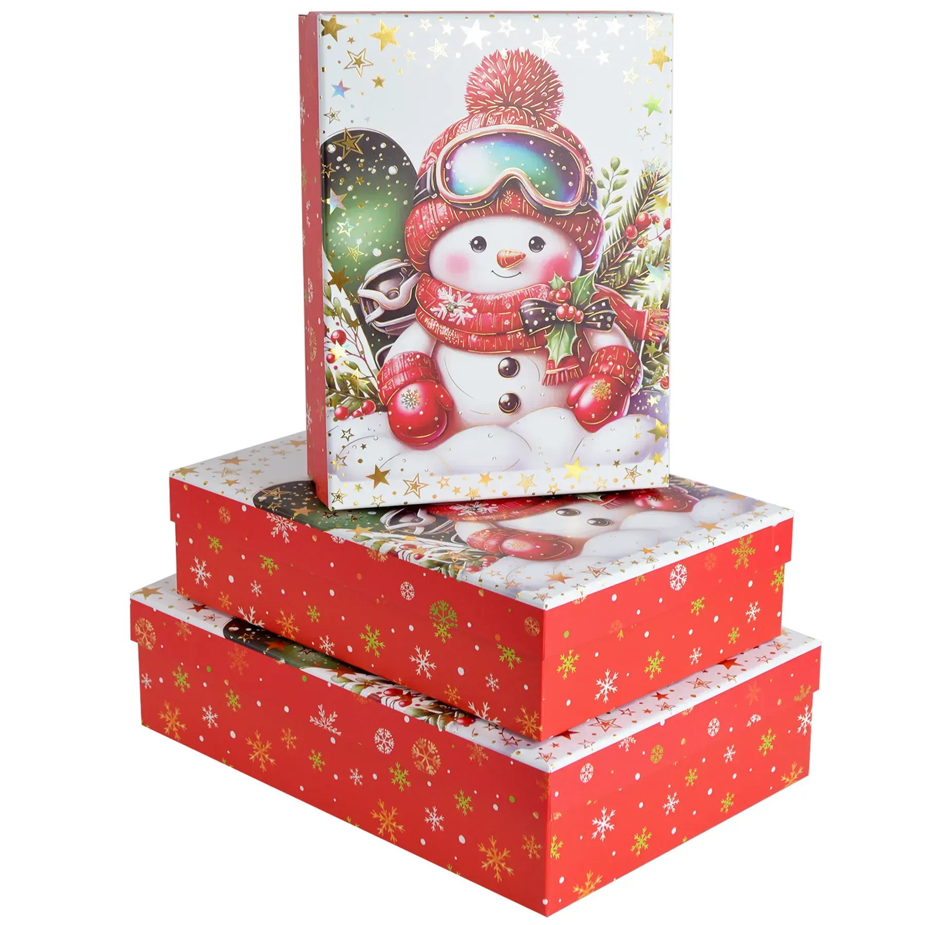 Подарочная коробка прямоугольная НР, "Снеговик", 19*13,5*6 см, 1103382311