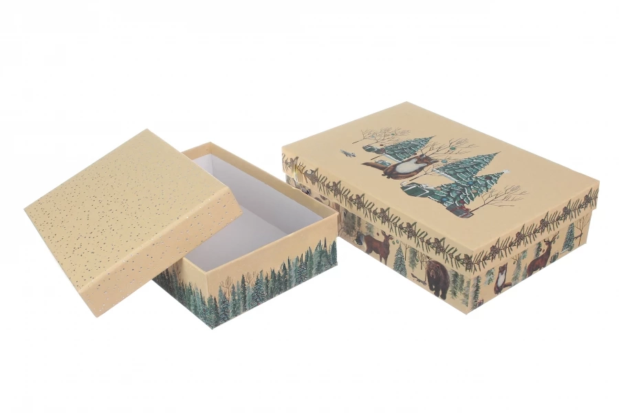 Подарочная коробка прямоугольная НР, бежевая, 37*27*11 см, 17108032210 2