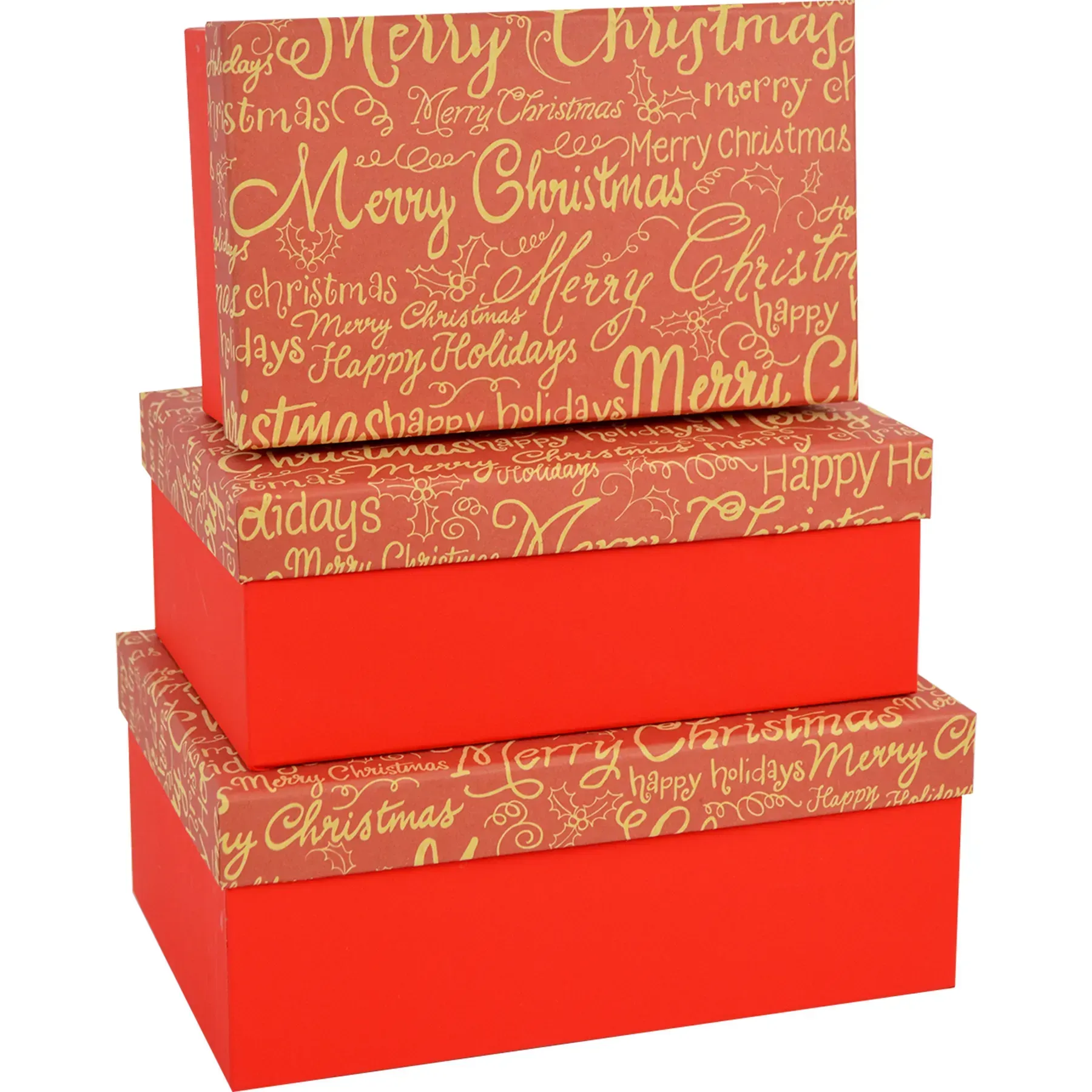 Подарочная коробка прямоугольная НР, красная "Merry Christmas", 23*16*9,5 см, 1103460813