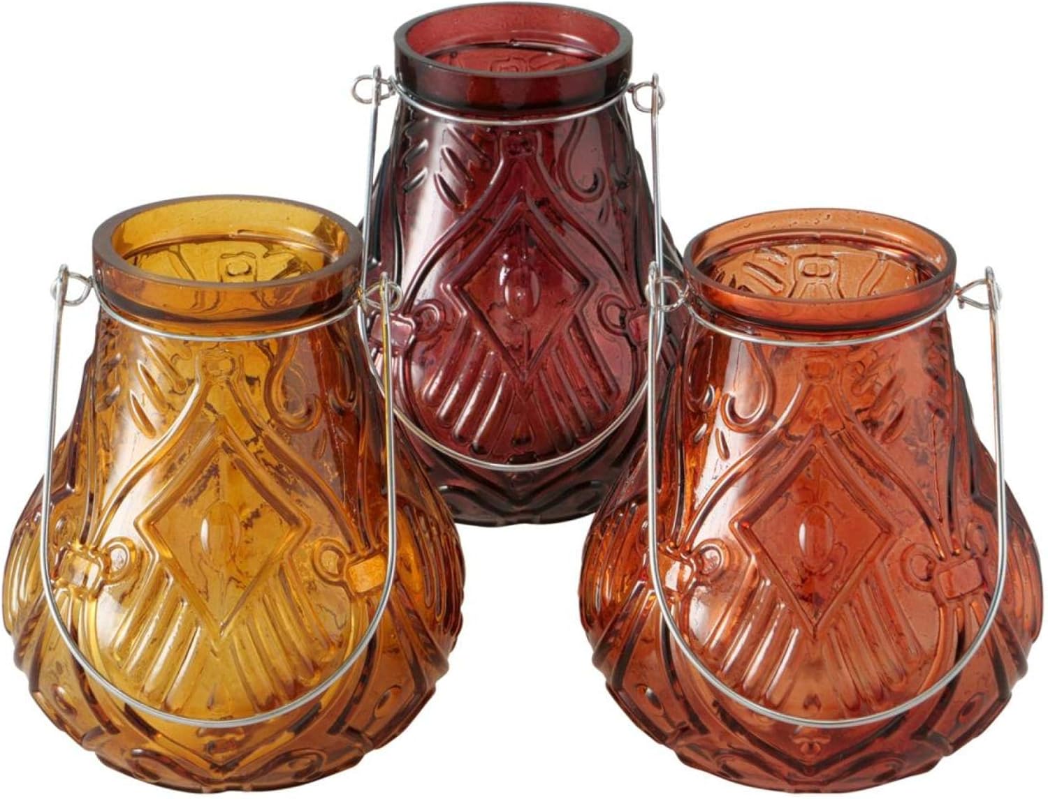 Подсвечник декоративный стеклянный "Arvido" h=15 см/d=13 см с металлической ручкой, микс цветов (3 вида), 2013774