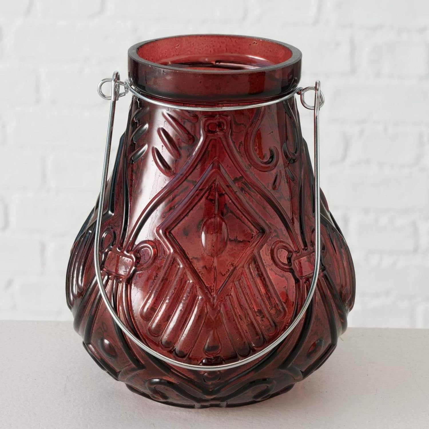 Подсвечник декоративный стеклянный "Arvido" h=15 см/d=13 см с металлической ручкой, микс цветов (3 вида), 2013774 3