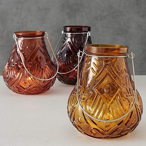 Подсвечник декоративный стеклянный "Arvido" h=15 см/d=13 см с металлической ручкой, микс цветов (3 вида), 2013774 5