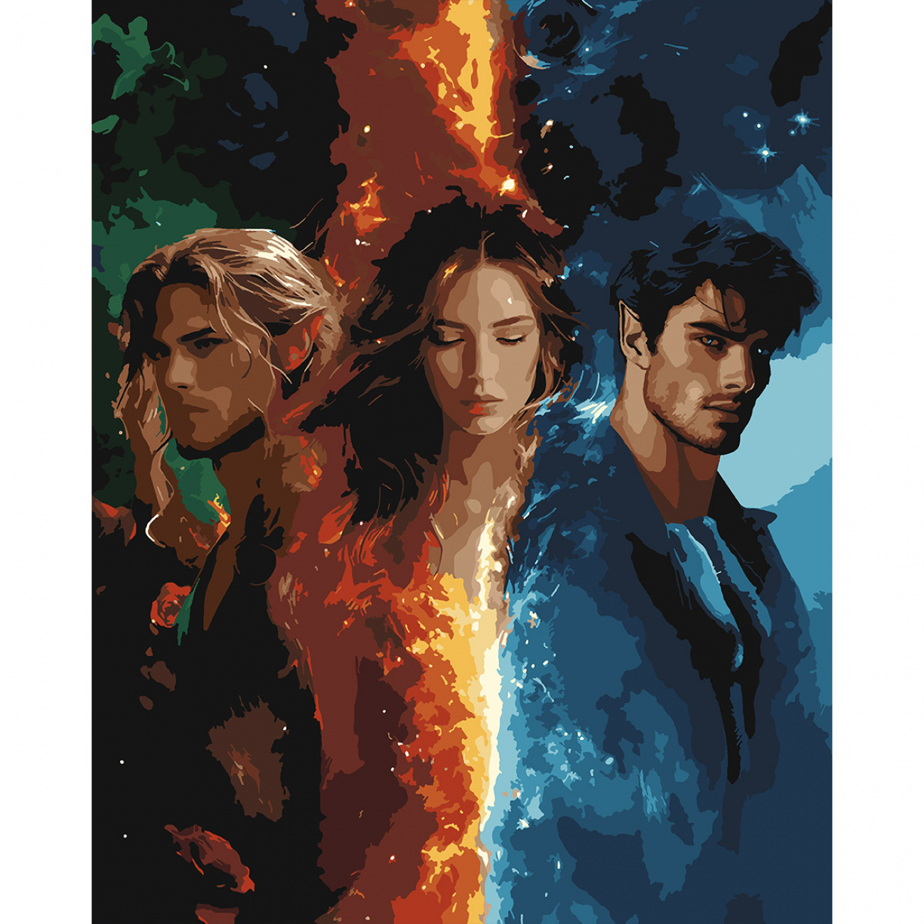 Картина за номерами SANTI "Шипи та троянди. Між двох стихій" 40*50 см, LED підсвітка, 956648