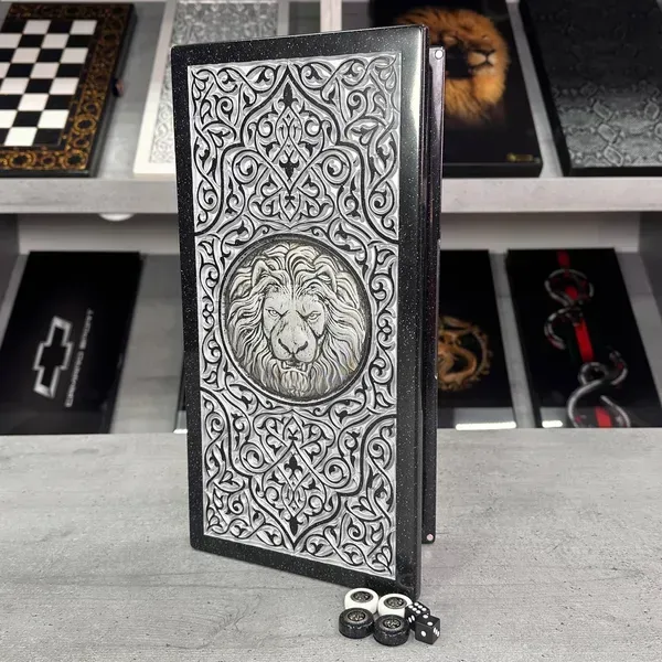 Нарды из акрилового камня "Лев" 37*18 см, 190661 1