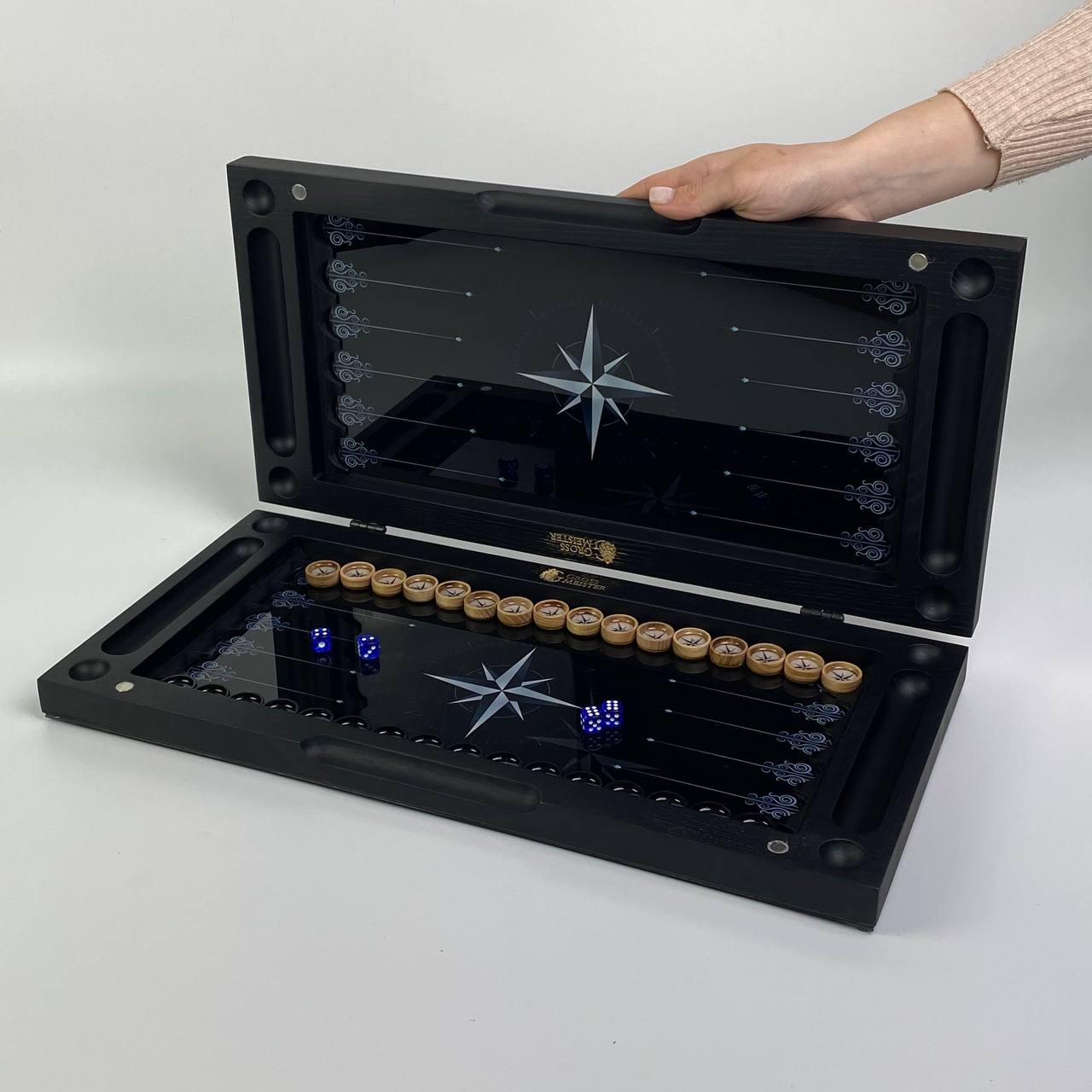 Стеклянные нарды "Роза ветров" 50*24 см, 270045 4