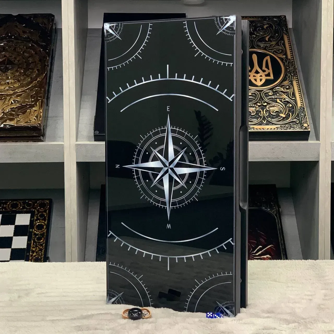 Стеклянные нарды "Роза ветров" 50*24 см, 270045 1