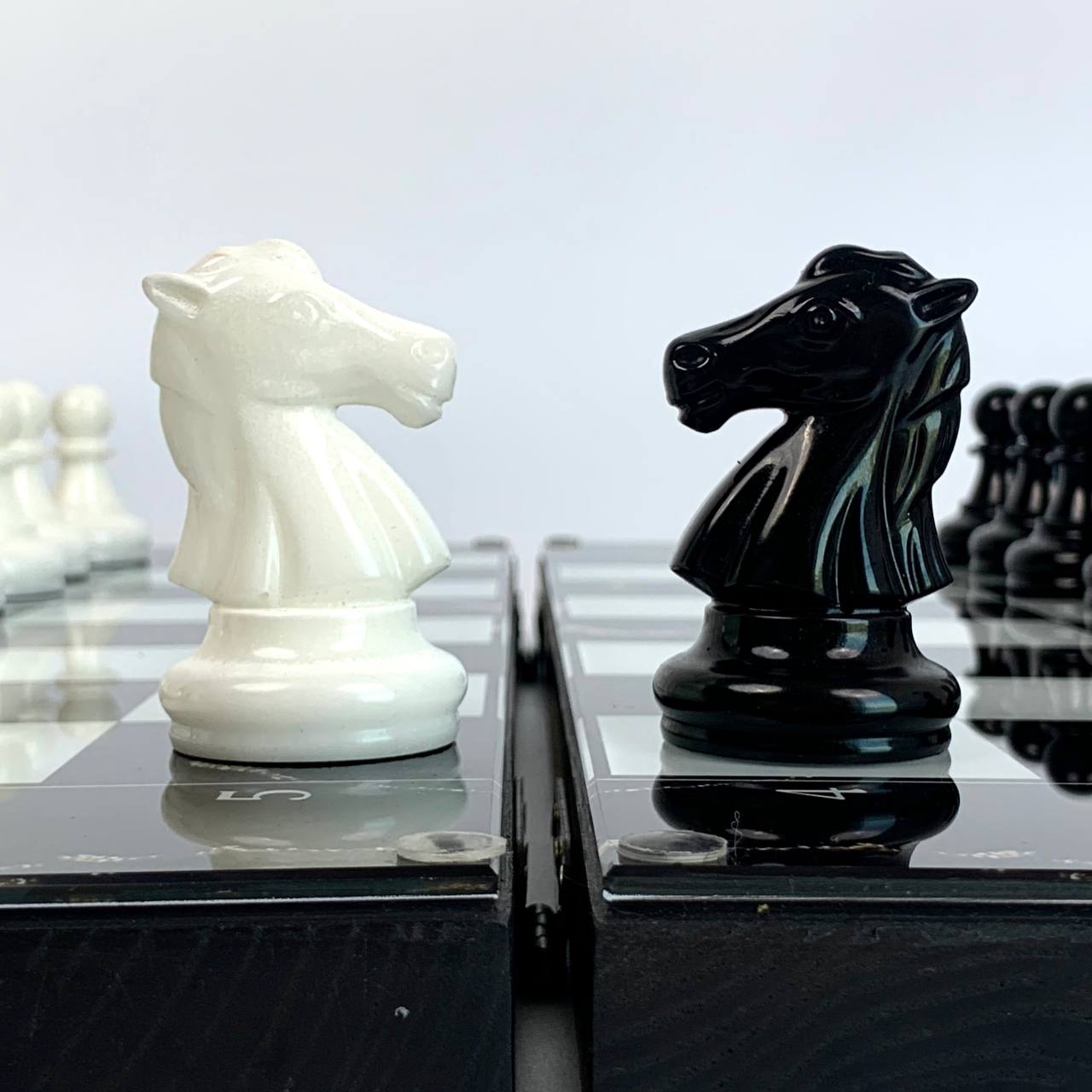 Стеклянные шахматы-нарди "Золотой мрамор" 50*23 см, 270051 8