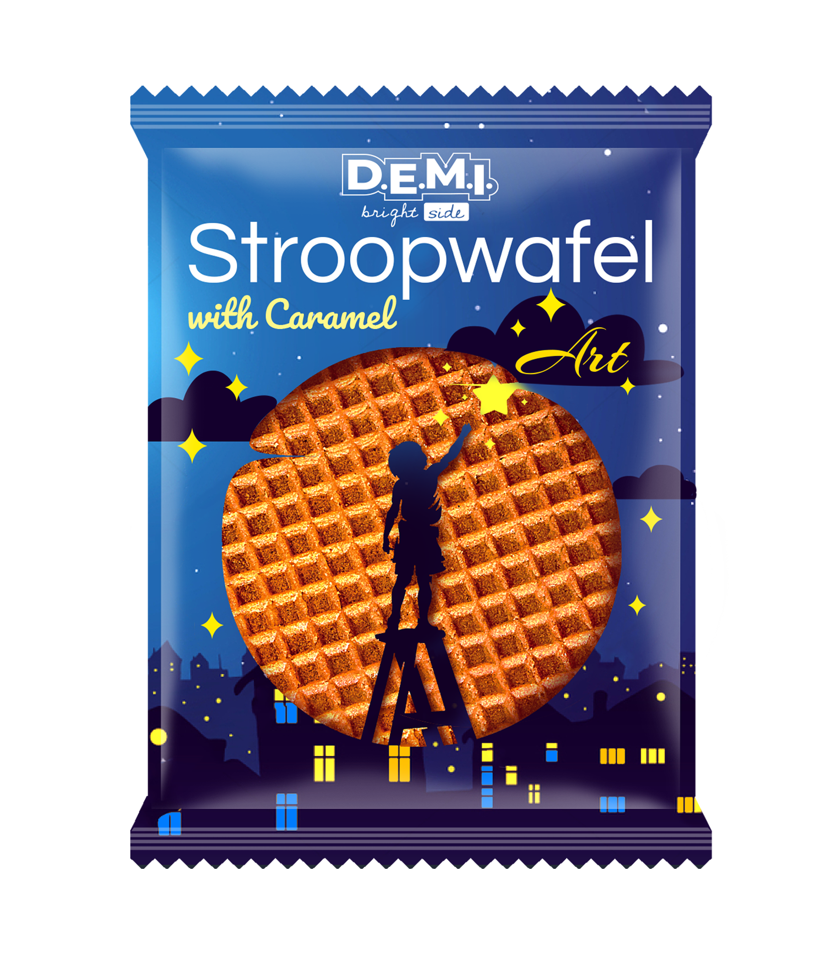 Вафля "Stroopwafel Scary Friends" с карамельной начинкой, 33 г, ТМ "D.E.M.I."