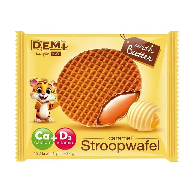 Вафля "Stroopwafel" с карамельной начинкой и сливочным маслом, 33 г, ТМ "D.E.M.I."