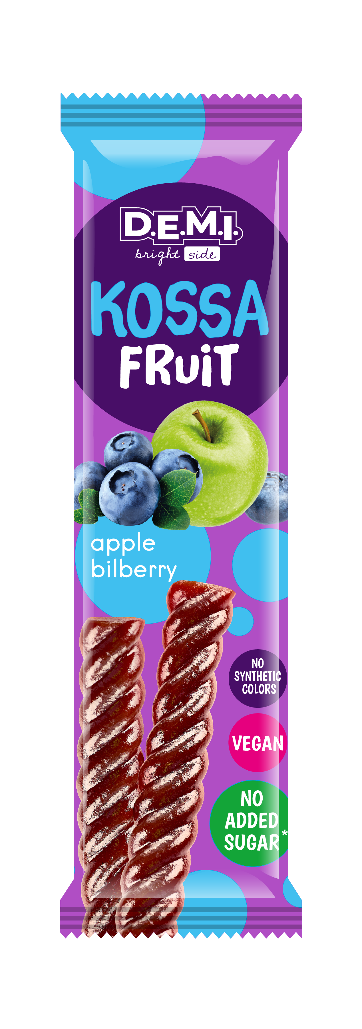 Пастила фруктовая "Kossa Fruit" с соком черники, 15 г, ТМ "D.E.M.I"