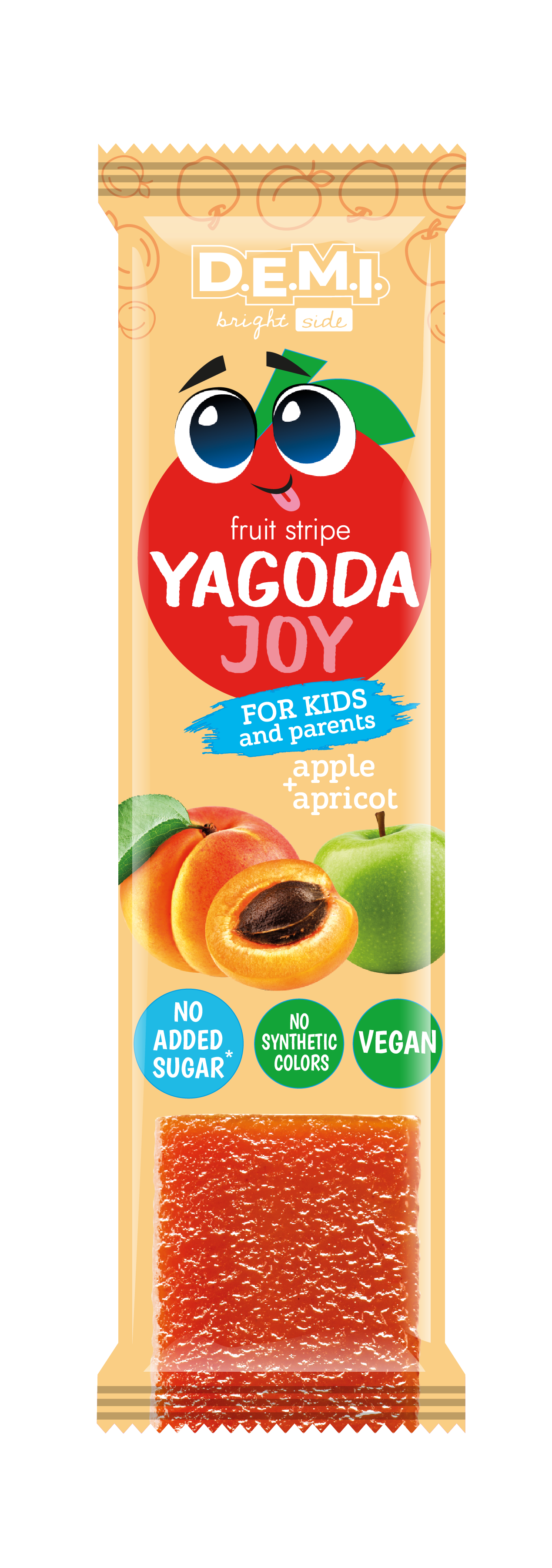 Пастила фруктовая "Yagoda Joy" с соком абрикоса, 15 г, ТМ "D.E.M.I"