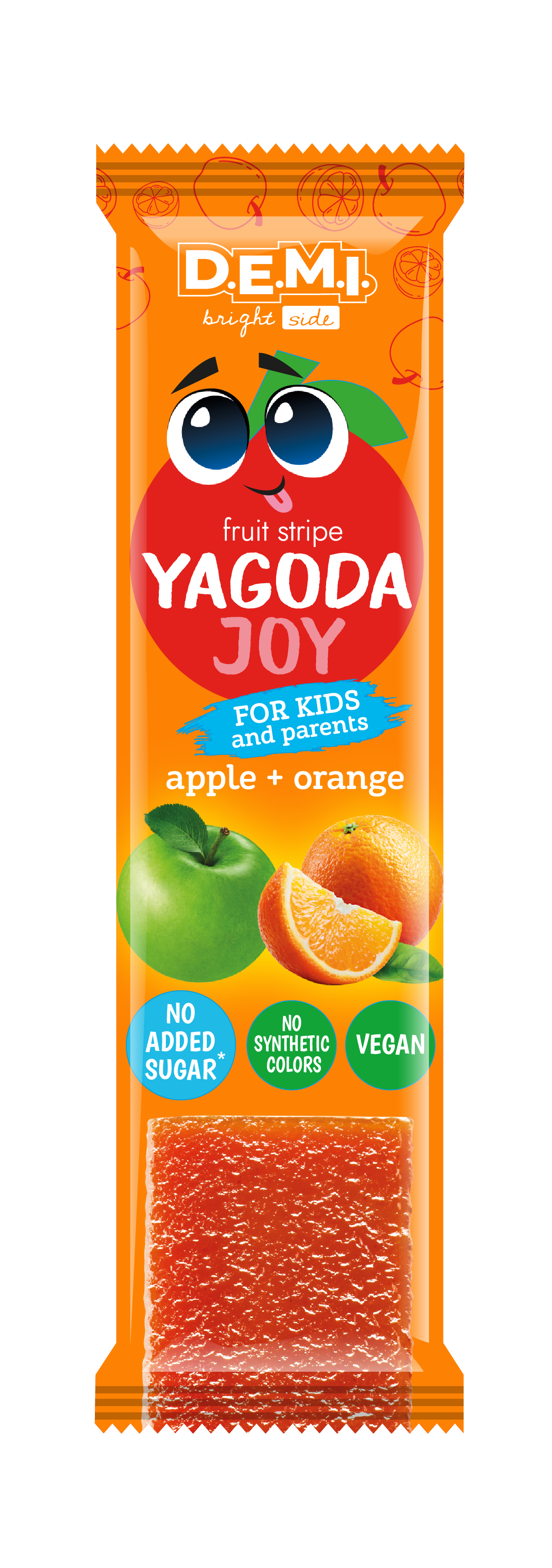 Пастила фруктовая "Yagoda Joy" с апельсиновым соком, 15 г, ТМ "D.E.M.I"