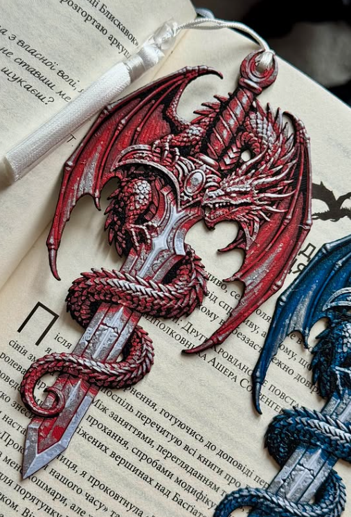 Закладка для книг "Меч дракона (червоний)" 2