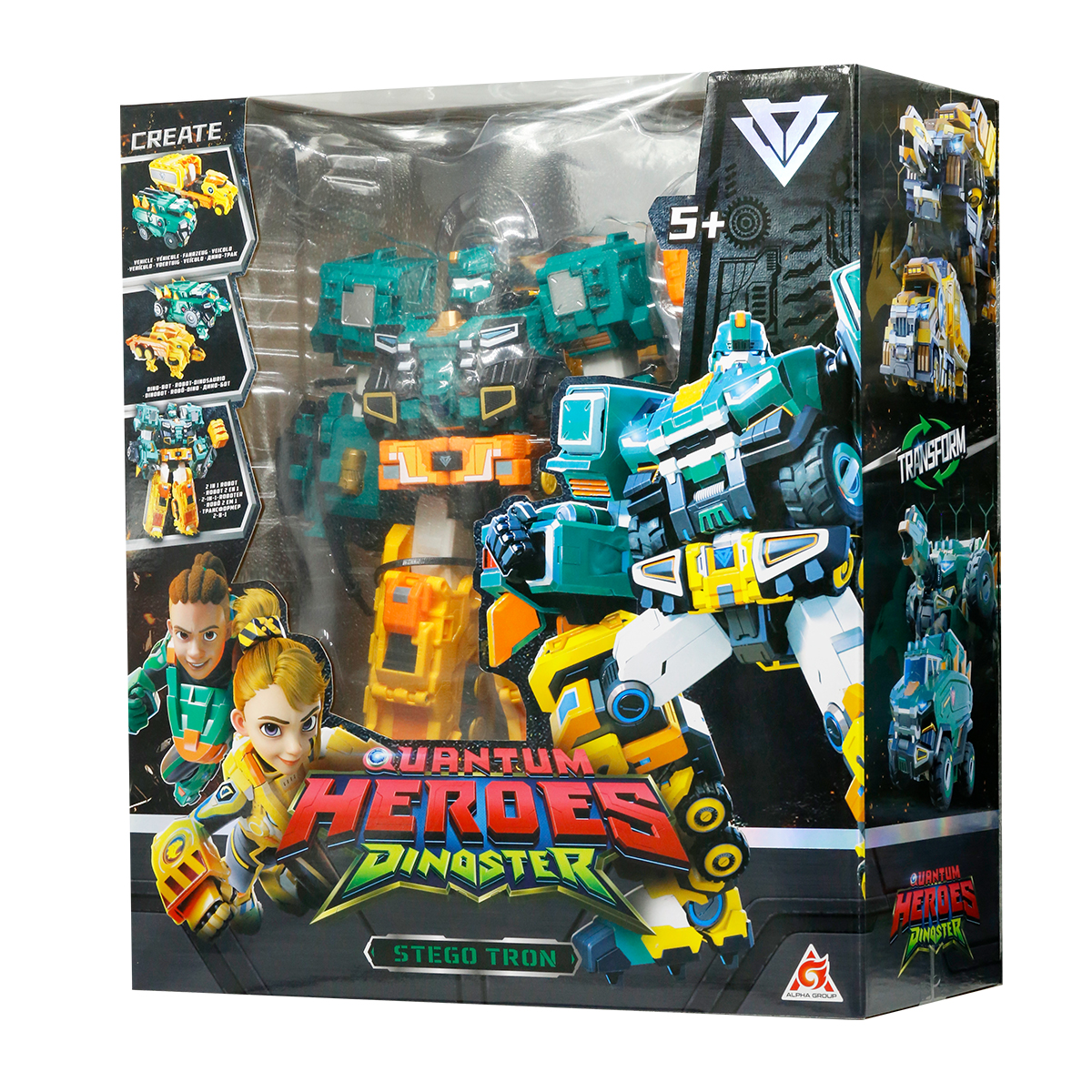 Ігровий набір з роботом-трансформером Dinoster - Стего Трон, 2 машини, динозаври, EU580804 7