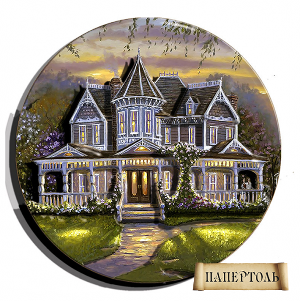 Об`ємна картина з паперу 124 "Особняк у вікторіанському стилі" 12*12 см, РТ150045, ТМ "Tela Artis"