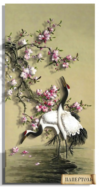 Об'ємна картина з паперу 326 "Журавлі 1" 20*29 см, РТ150246, ТМ "Tela Artis"