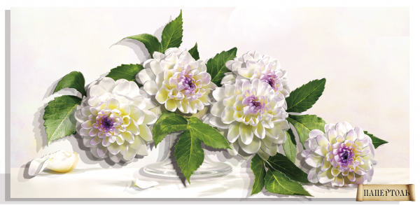 Об`ємна картина з паперу 369 "Ніжність жоржин" 20*40 см, РТ150289, ТМ "Tela Artis"