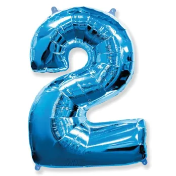 Куля повітряна Цифра 2 блакитна Ф, 1207-3240