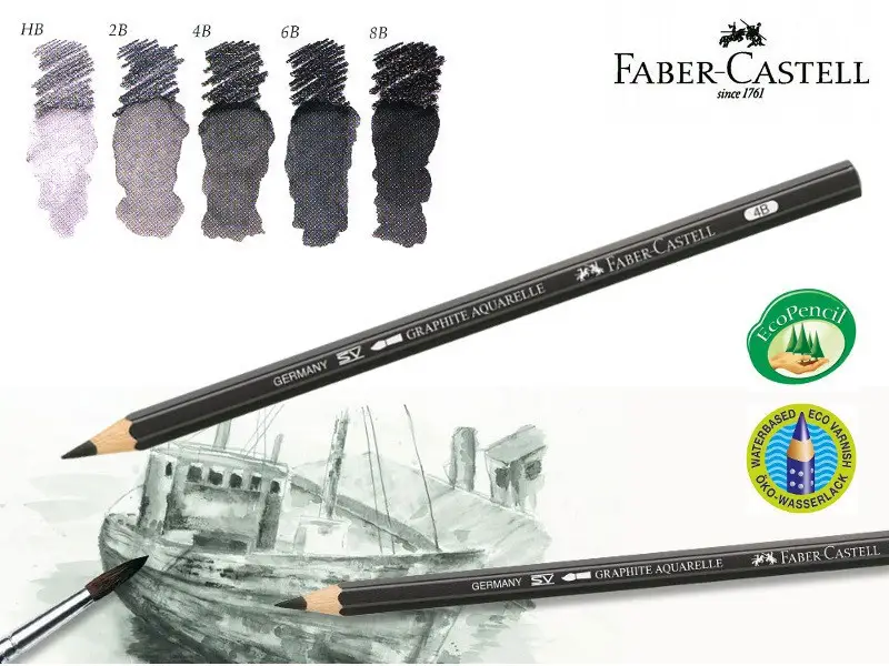 Набор акварельных чернографитных Graphite Aquarelle в блистере + кисточка, 117897 Faber-Castell 5