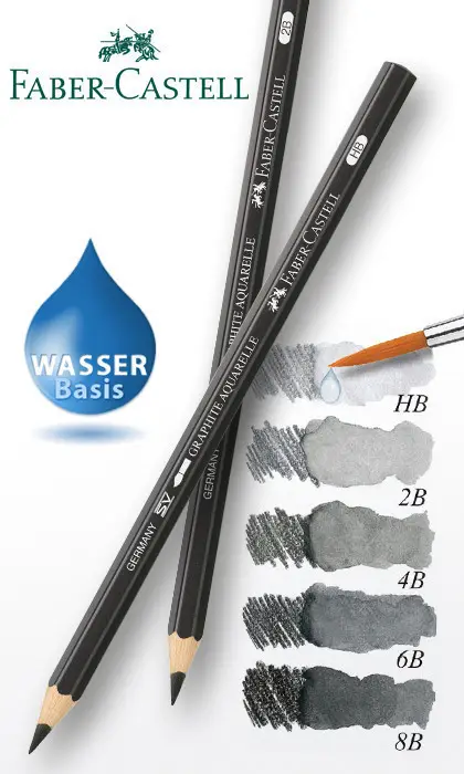 Набор акварельных чернографитных Graphite Aquarelle в блистере + кисточка, 117897 Faber-Castell 7