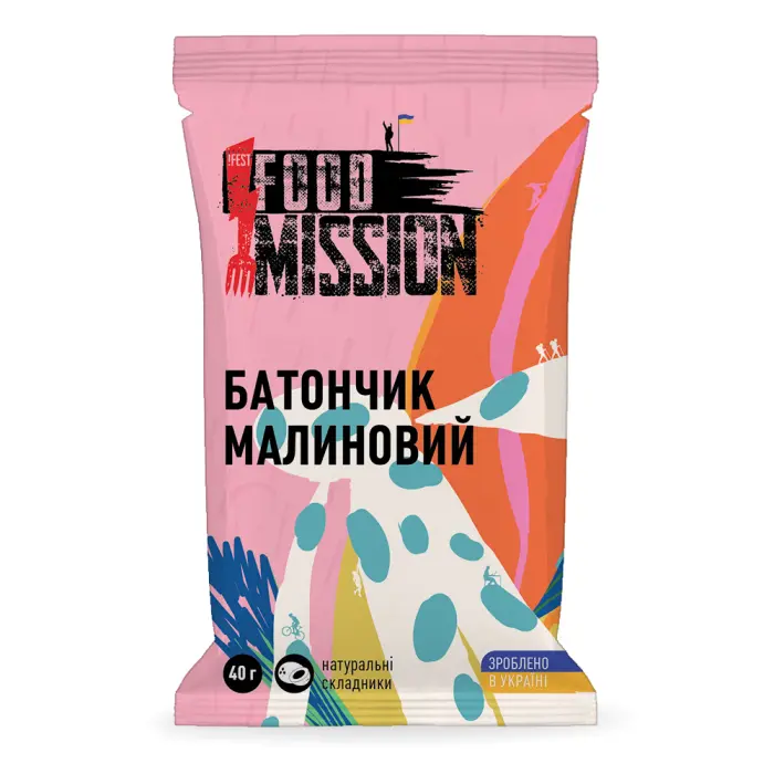 Батончик малиновий 40г, fm.30344