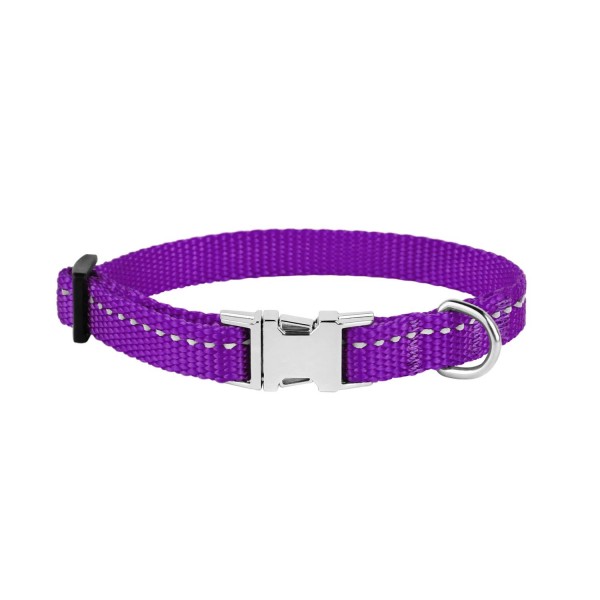 Ошейник для собак TM Barksi Active светоотб.фастекс хром(обв.шеи 18-28см,шир.1см) фиолетовый 2