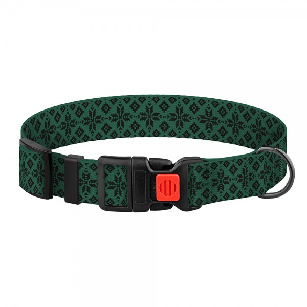 Ошейник для собак TM Barksi Urban Патриотический (обв.шеи 35-45см,шир.2,5см),вышиванка зеленая 2