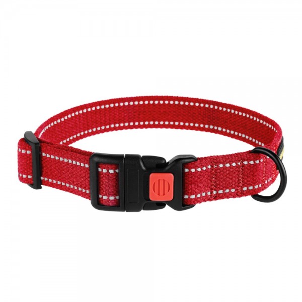 Ошейник для собак TM Barksi Сotton, размер L (обхват шеи 35-53см, ширина 2,5см), красный 1