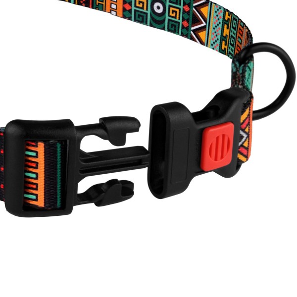 Ошейник для собак URBAN TM BARKSI заст.пласт.(обхват шеи 35-45 см Шир-25 мм) этнический ментоловый 3