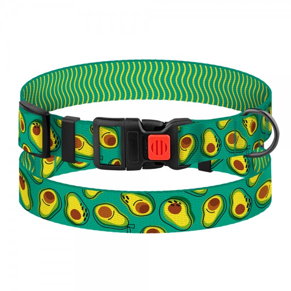 Ошейник для собак мелких пород TM Barksi Urban FRUITS (обв.шеи 18-28см, шир.1см), авокадо
