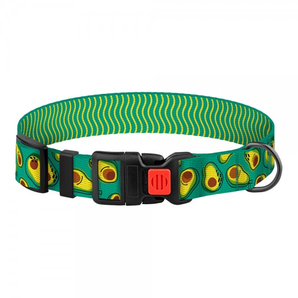 Ошейник для собак мелких пород TM Barksi Urban FRUITS (обв.шеи 18-28см, шир.1см), авокадо 1