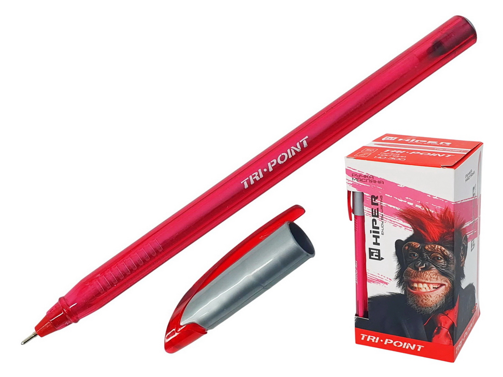 Ручка масляна HIPER TRI POINT HO-300 0,7 мм (червона)