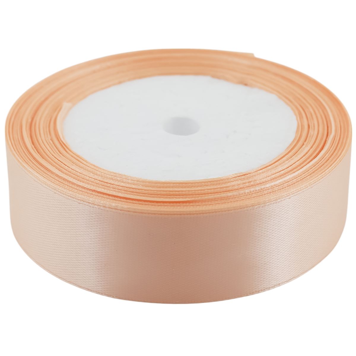 Стрічка атласна 25 мм*25 ярдів "Персикова", 25250071