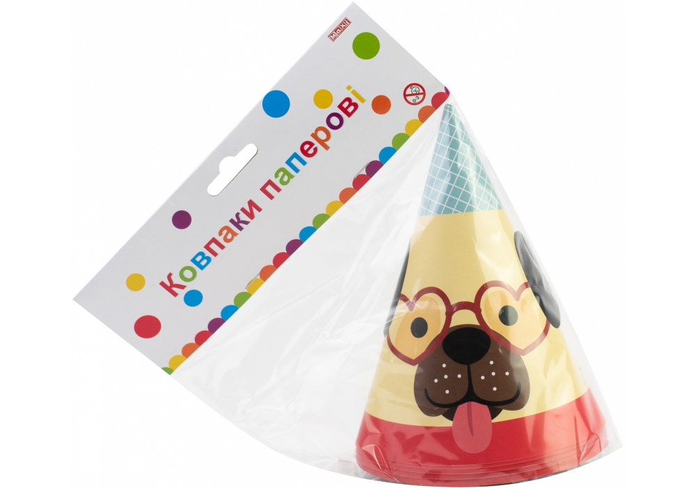 Набор колпаков на голову с резиновой лентой Happy Dogs, 6 шт, ассорти, MX200216 1