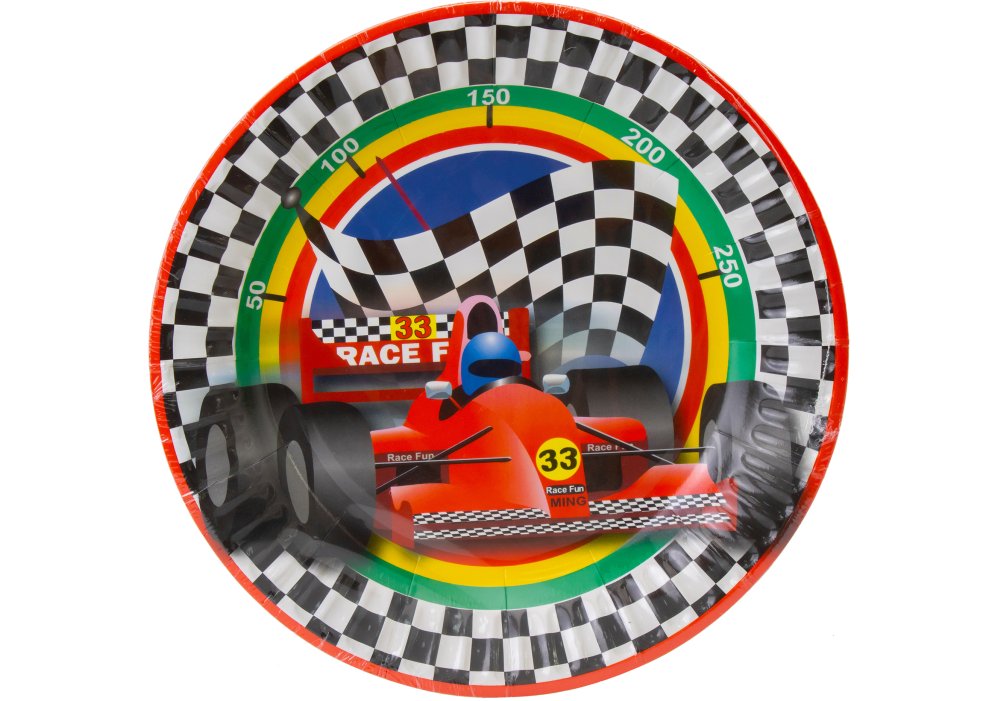 Набор бумажных тарелок Racing, 17,78 см, 6 шт, MX44373