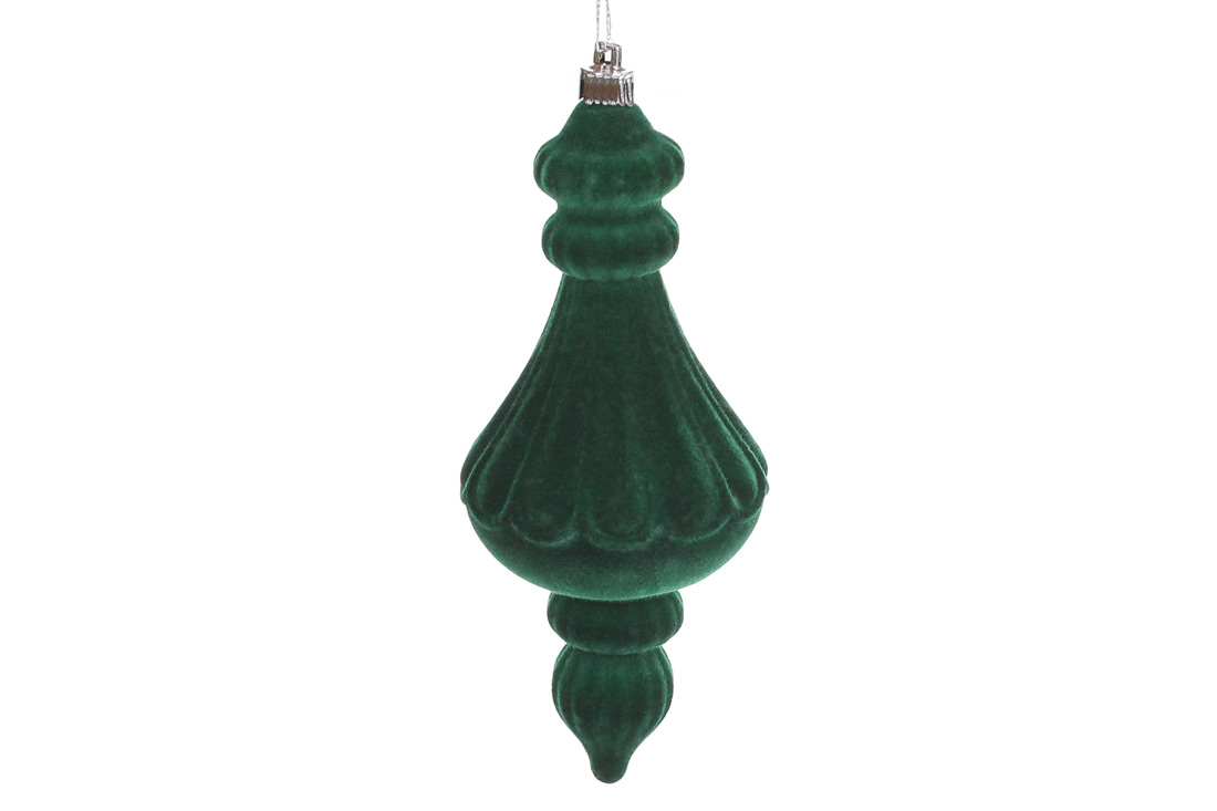 Украшение елочное 16 см, с велюровым покрытием, глубокий зеленый, 787-374