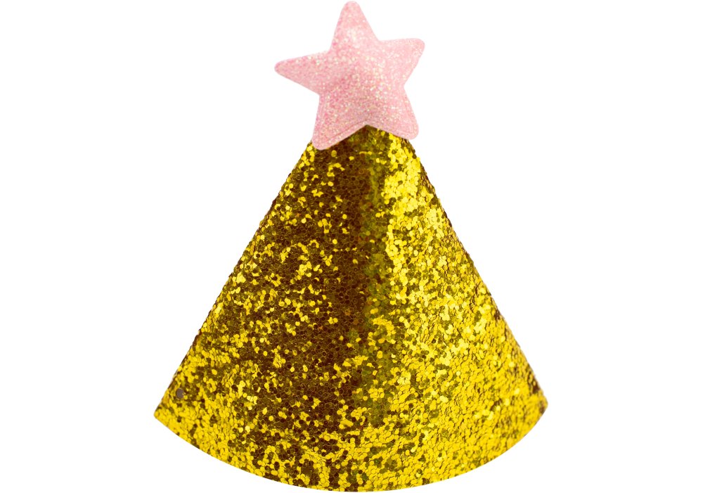 Колпак на голову с декоративной звездой и резиновой лентой, золотистый, MX161