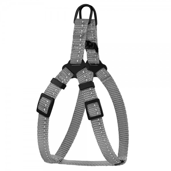 Шлея для собак ТМ Barksi Active светоотб.(обхват груди 24-30см,ширина 1см),серая 1