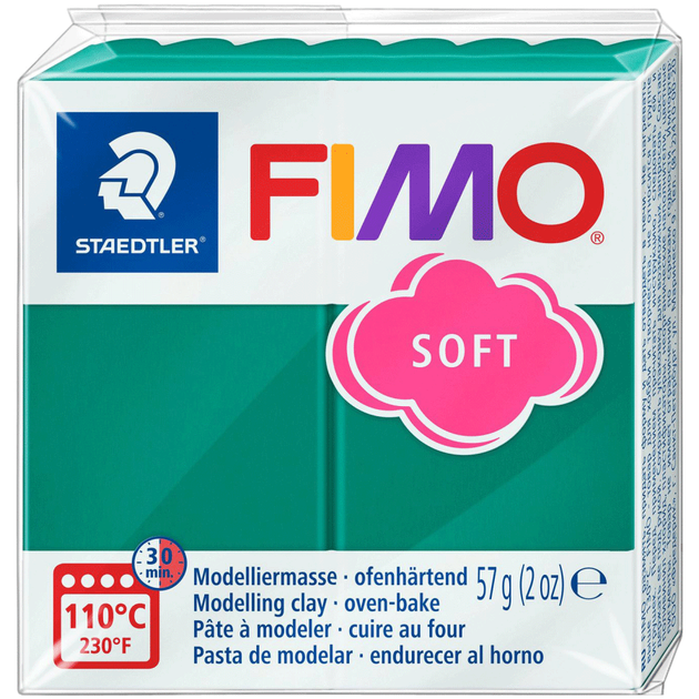 Пластика Soft, Смарагдова зелена, 57г, Fimo
