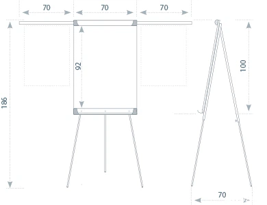 Флипчарт на триноге Eurochart 100*70 см, TF04 1